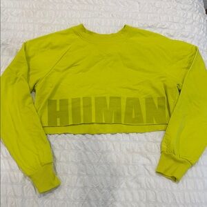 Human nation Lime yellow Green Cropped Sweatshirt